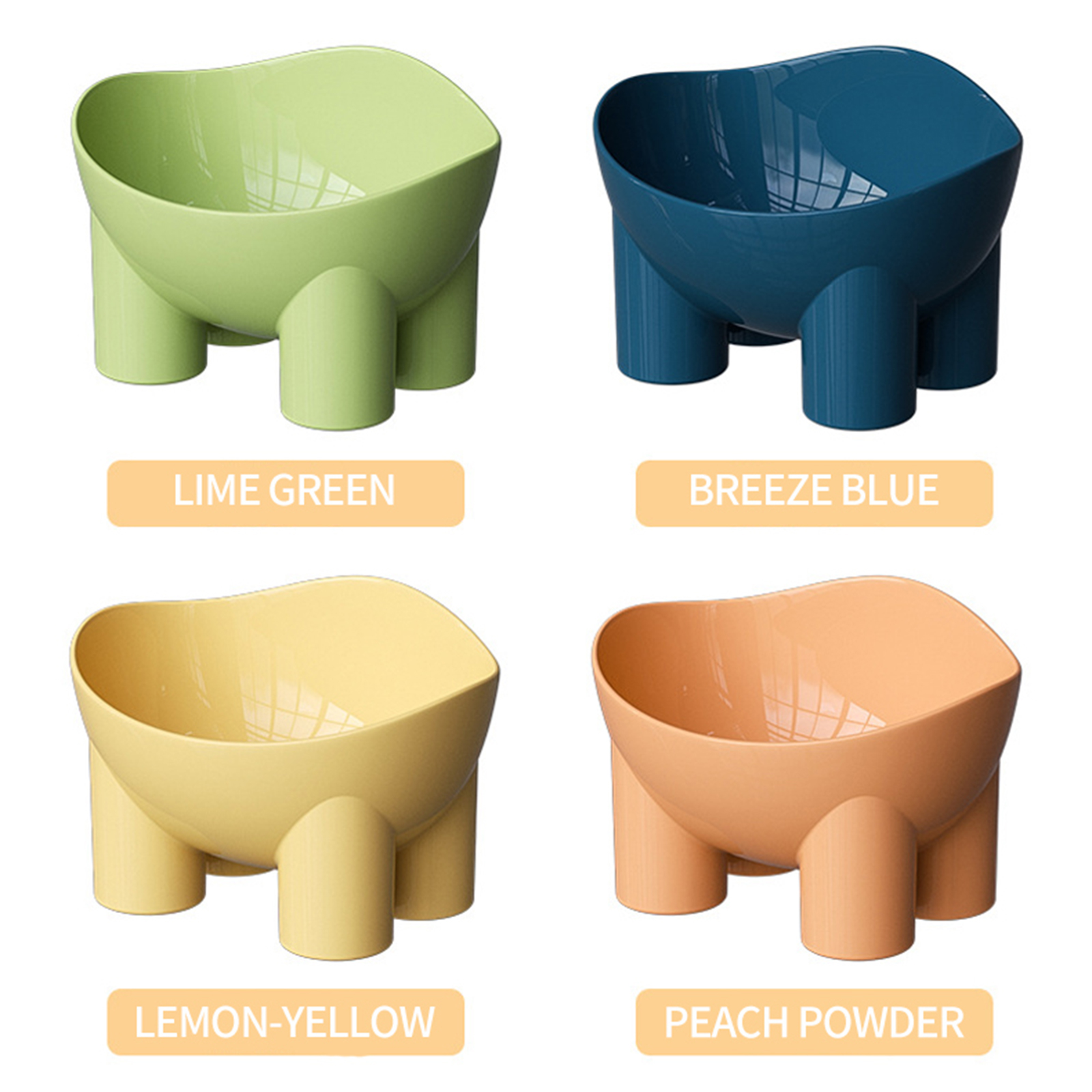 Cat bowl elephant leg bowl macaron colored elephant leg neck protection bowl cat food bowl anti spill pet bowl wholesale of pet supplies