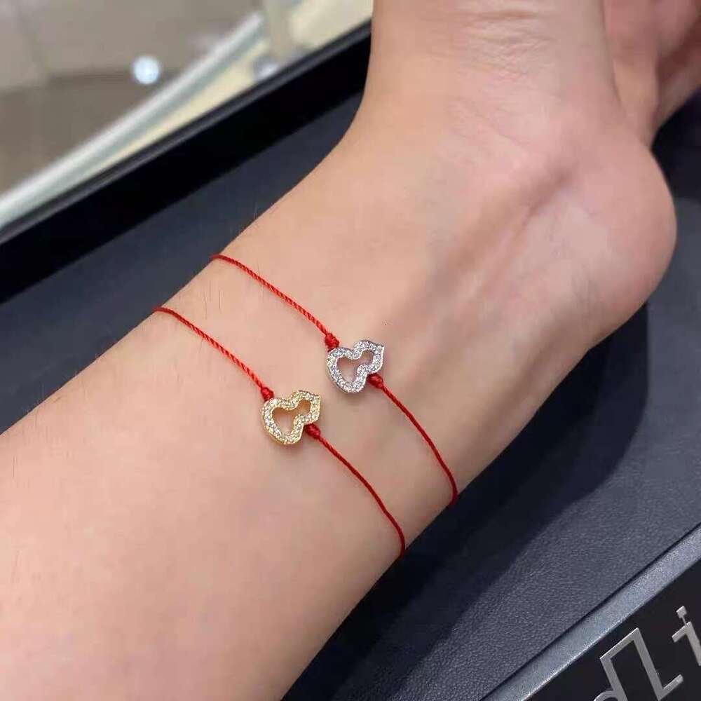 French Paris Fulu Lifelong Gourd Red String Women's Inlaid Dia Handwoven Zodiac Year of the Snake Couple Bracelet