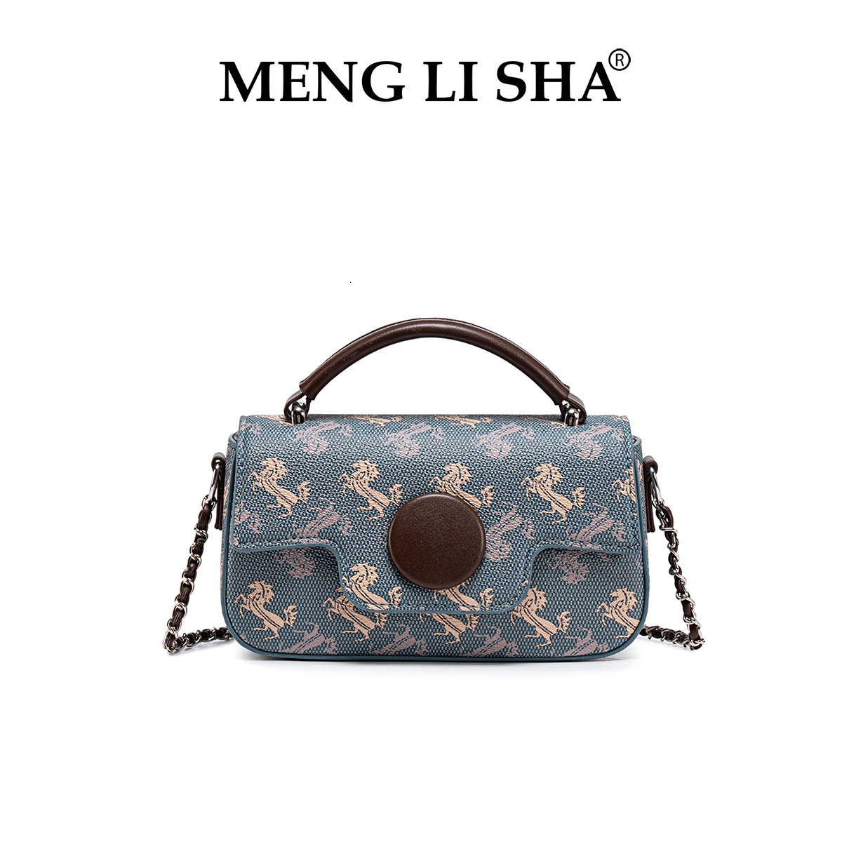 Spring Summer New Crossbody Women's Shoulder Versatile Chain Print Small Square Bag Niche Commuter Light Luxury Handbag ddmymoon