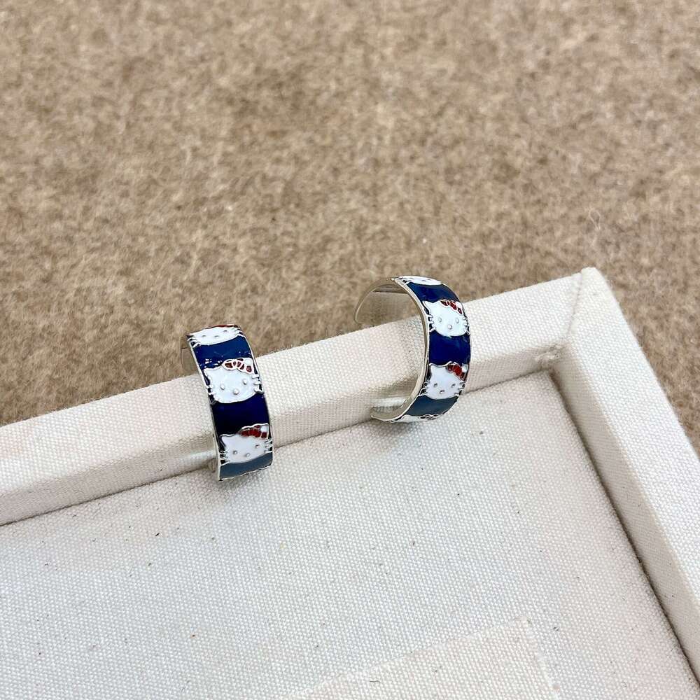 Meow Autumn Winter Dopamine Cute Cat for Women Niche High-end Elegant Versatile Sweet Girl Hoop Earrings 797