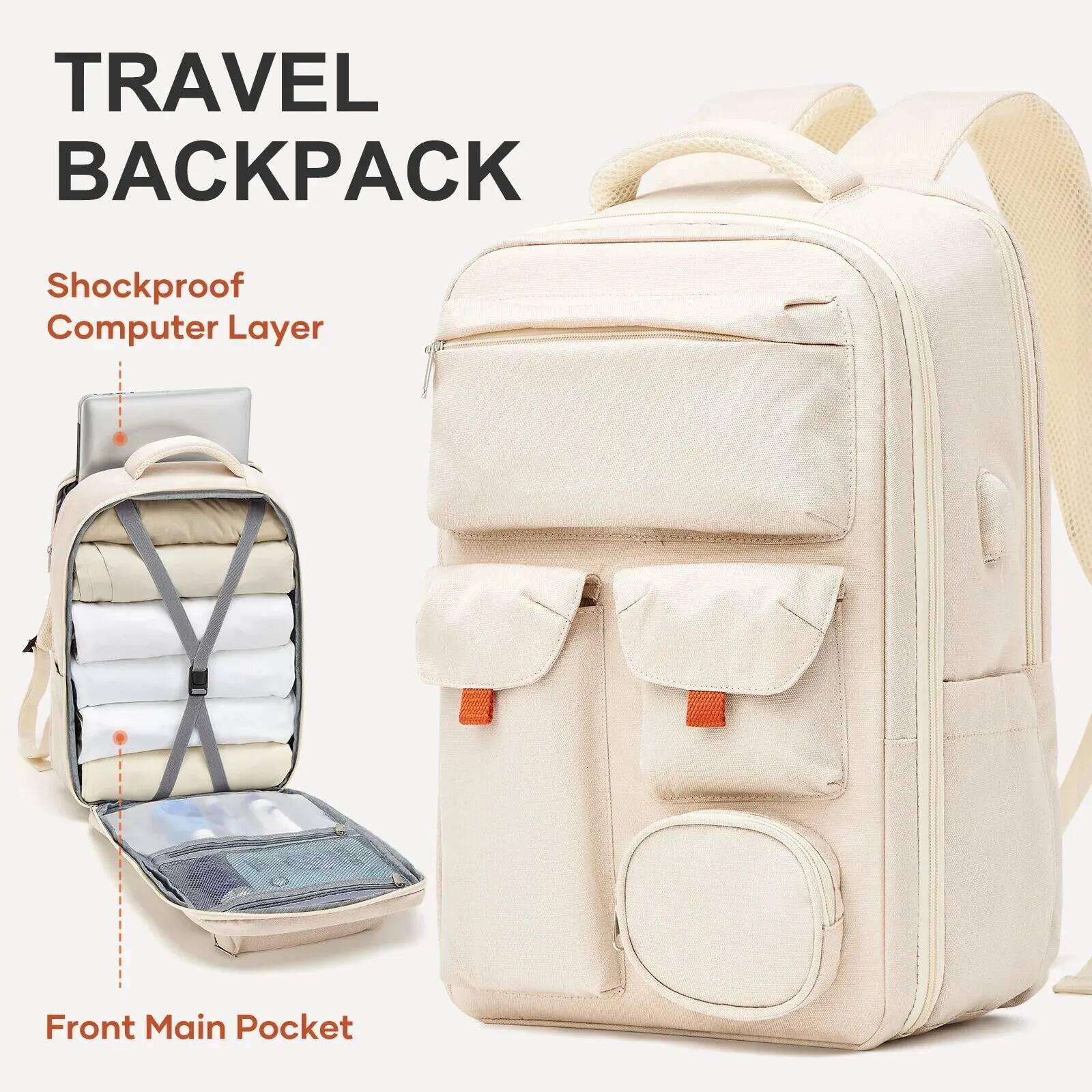 Likros Women Backpack, Casual Student Shoulder Girls School Bag, Large Multifunction Business Work Laptop Travel Backpac high-quality
