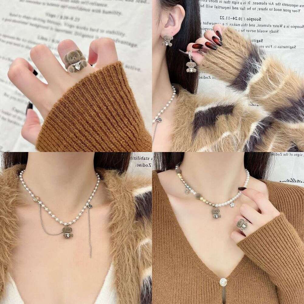 Autumn Winter Dog Pendant Necklace for Women 2024 New Trendy Cute Versatile Sweater Long Cartoon Hoodie Chain Accessories bcc