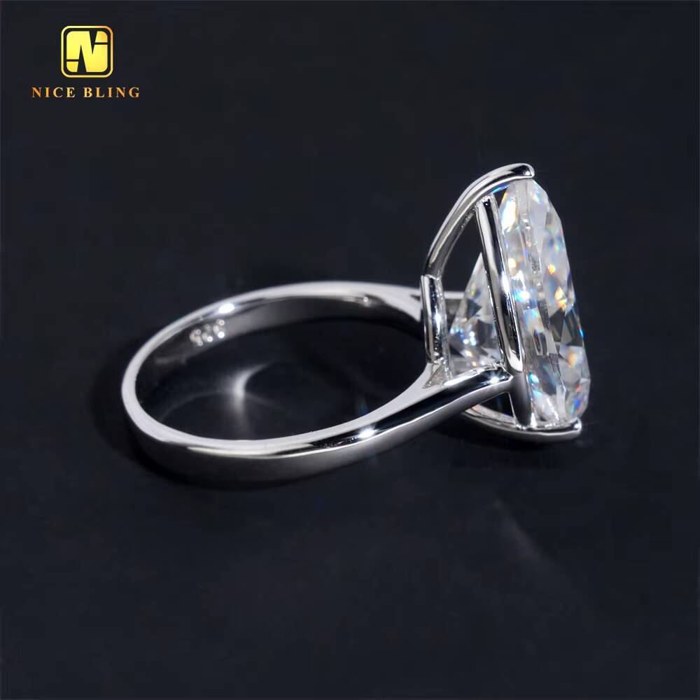 Pear Cut Big Moissanite Stone Wedding Ring 925 Sterling Silver VVS Moissanite Rings Jewelry Diamond Engagement Ring for Women