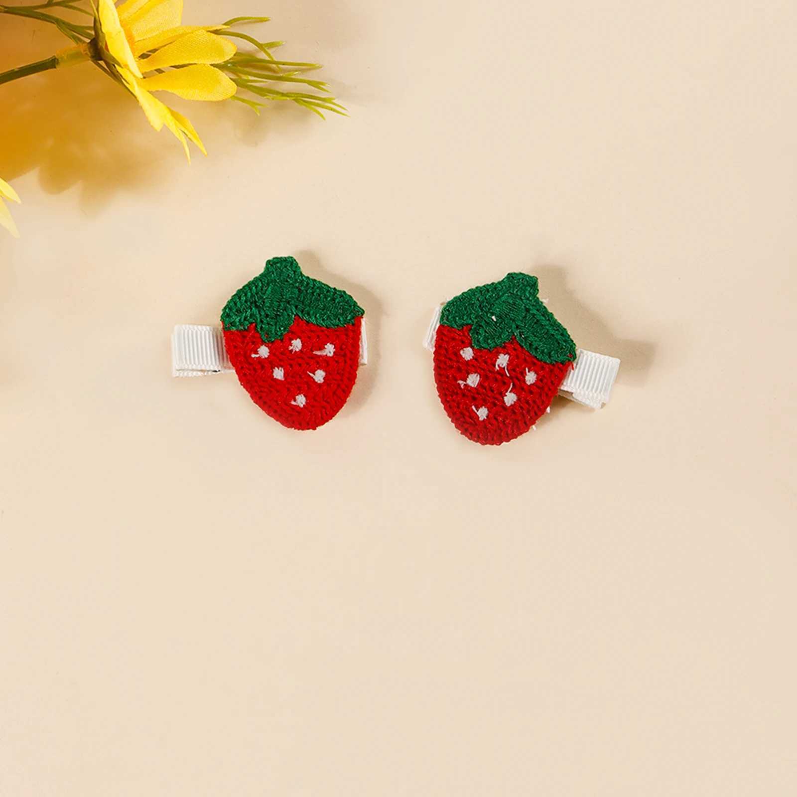 10Pcs Strawberry Cherry Sunflower Cloth Clip Baby Cute Combination Hairpin Childrens Hair Accessories For Taking Photos Outside R250730