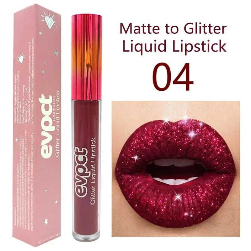 Sexy Red Diamond Glitter Lip Gloss Metallic Waterproof Long Lasting Shimmer Liquid Lipstick Women Makeup Lip Gloss Cosmetics G250728