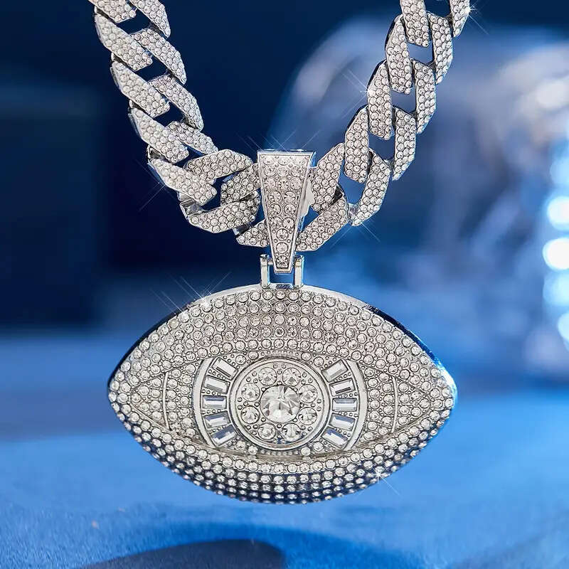 New Arrival Men's Pendant Hip-Hop Style Personality Creative Devil's Eye Alloy Full Dia Necklace