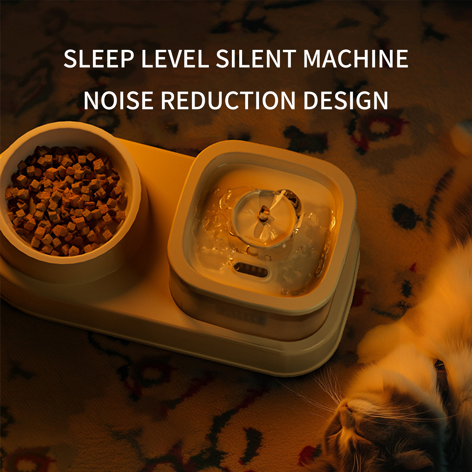 Cat automatic water dispenser with dry wet separation integrated 2-in-1 dog feeding universal pet supplies dropshipping