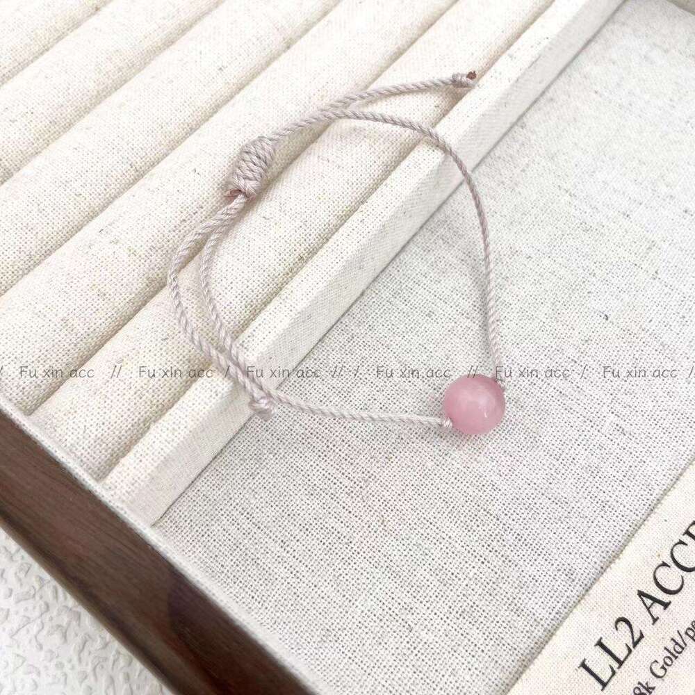 New Chinese Style Pink Natural Stone Bracelet for Women, High-End Exquisite Fashionable Layered Bracelet, Light Versatile Jewelry 38a