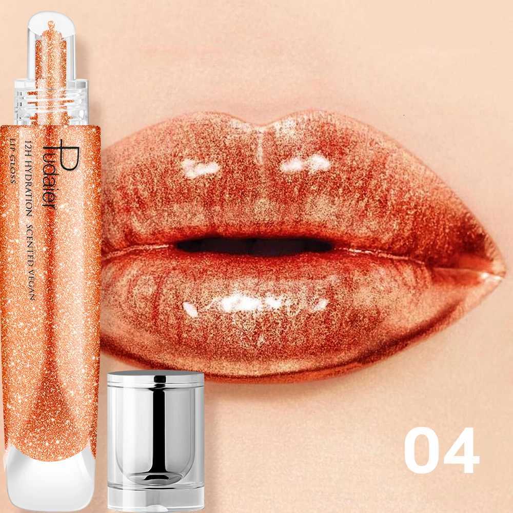 Pudaier Mirror Liquid Lacquer Lip Gloss Pearlescent Lip Glaze Moisturizing Lip Plumping Makeup G250728