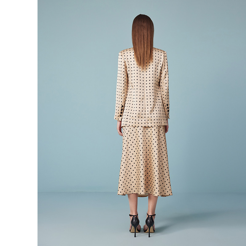 2025 Summer New Arrival Mid-Length Temperament All-match Jacket Polka Dot Long Sleeve Senior Suit Women 6112326