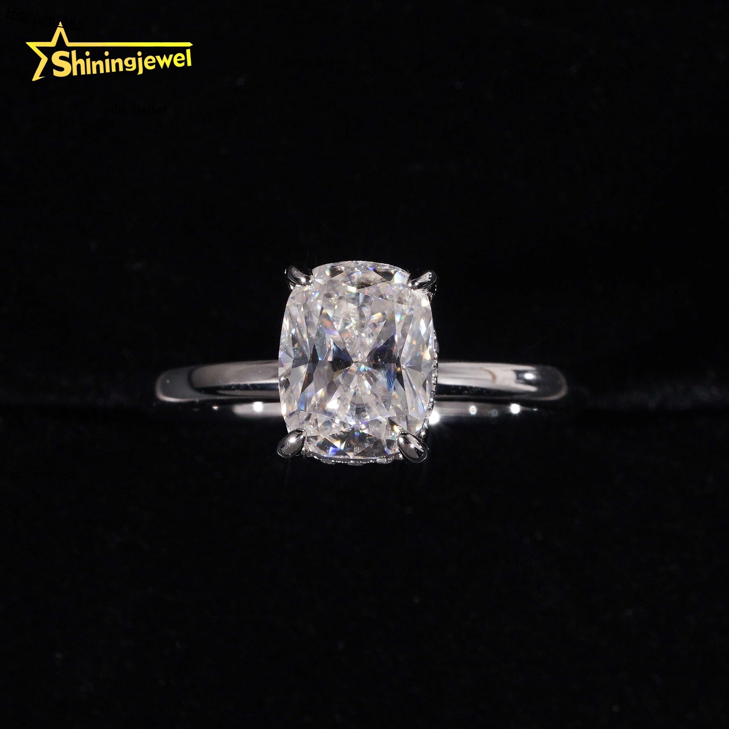 GRA Certificated 925 Sterling Silver 7x9mm 3CT Cushion Cut Moissanite Ring Custom Engagement Rings Jewelry Women Daily Wear