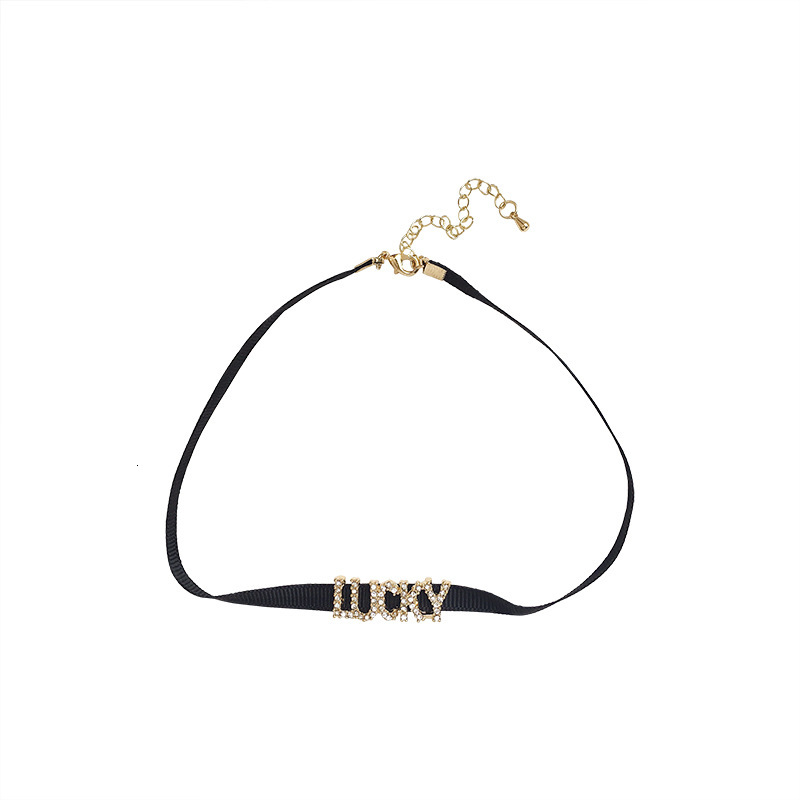 Beach Lady Pendant Black Letter Necklace For Women Collarbone Chain Trendy Cool Choker Designer Necklace Short Neck Chain Vintage Layered Necklace