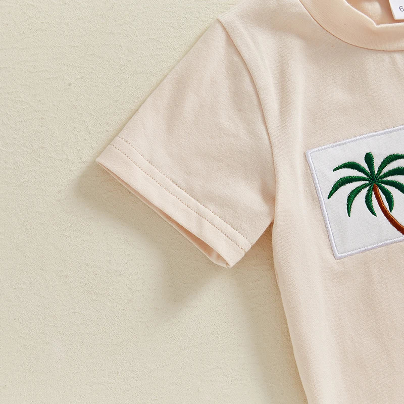 Toddler Baby Boy Summer Outfits Short Sleeve Embroidered T Shirt Tees Striped/Plaid Shorts Infant Clothes Set 250729