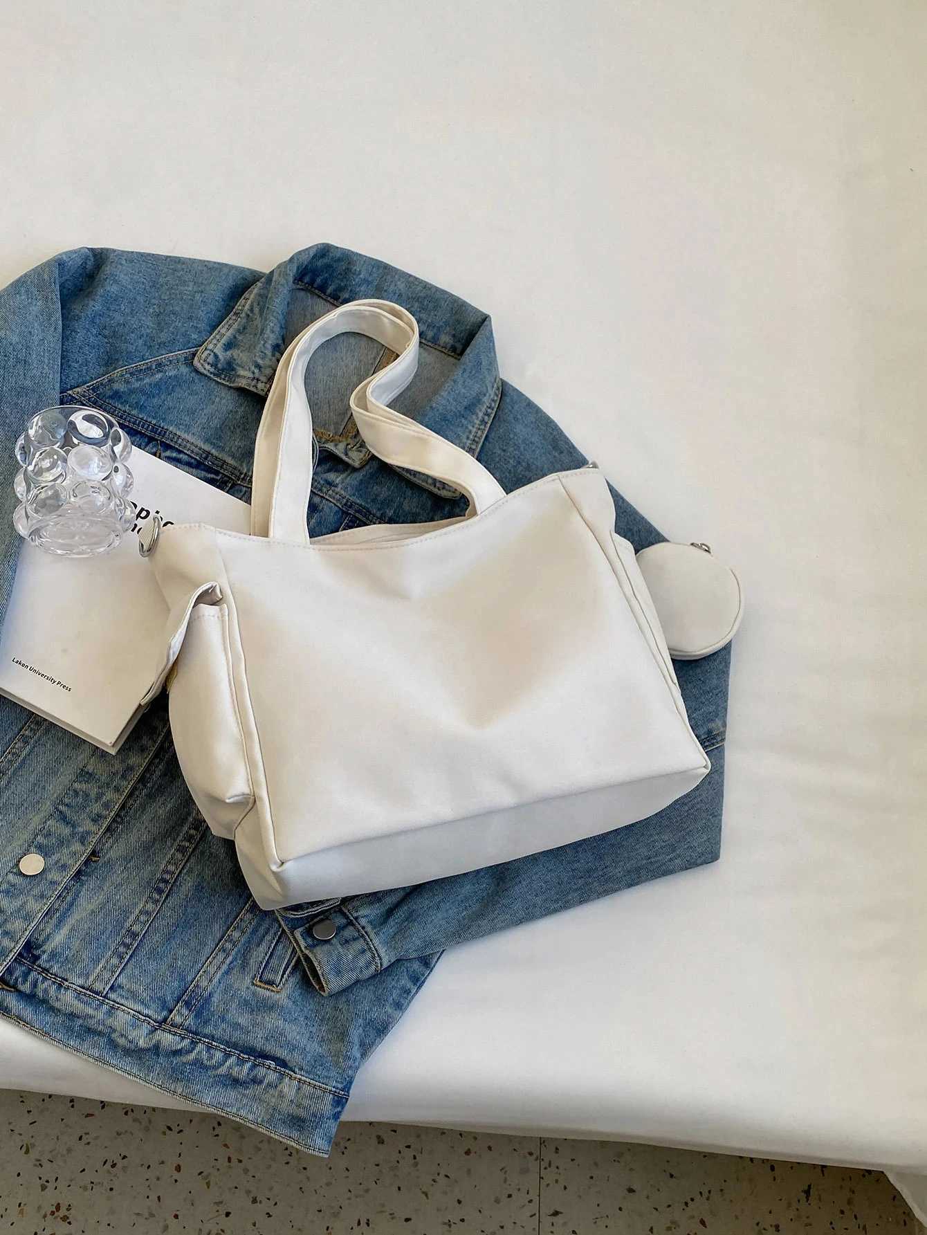 Large Capacity Unisex Tote Bag With Coin Purse College Style Middle School Student Schoolbag Casual Bag Crossbody Shoulder Bag Y250729