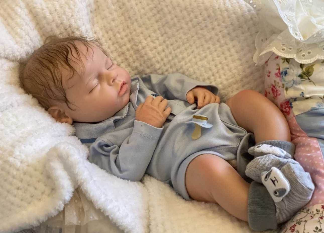 20Inch Can Open Mouth Whole Body Silicone Reborn Baby Girl Boy With Rooted Hair Handmade Silicone Soft Lifelike Silicone DollXJ250730