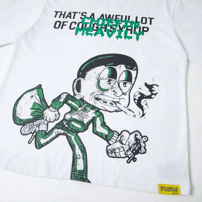 That's A Awful Lot of Cough Syrup Print Men's T-Shirt Comfortable Summer Casual Short Sleeve Top Cartoon Streetwear