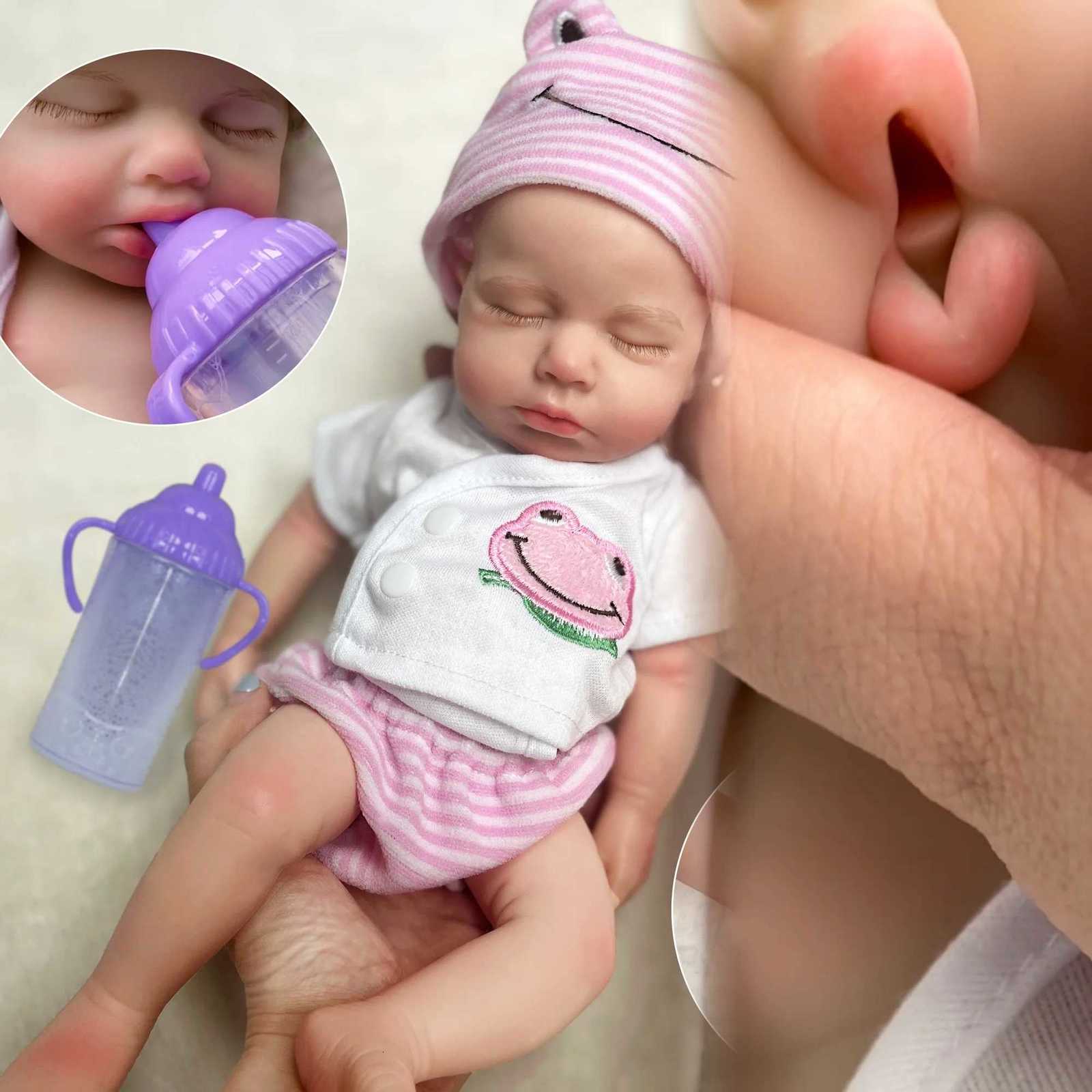 33cm Can Open Mouth Painted Solid Silicone LouLou Reborn Baby Girl and Boy Washable Newborn Baby Dolls for Kids Gift XJ250730