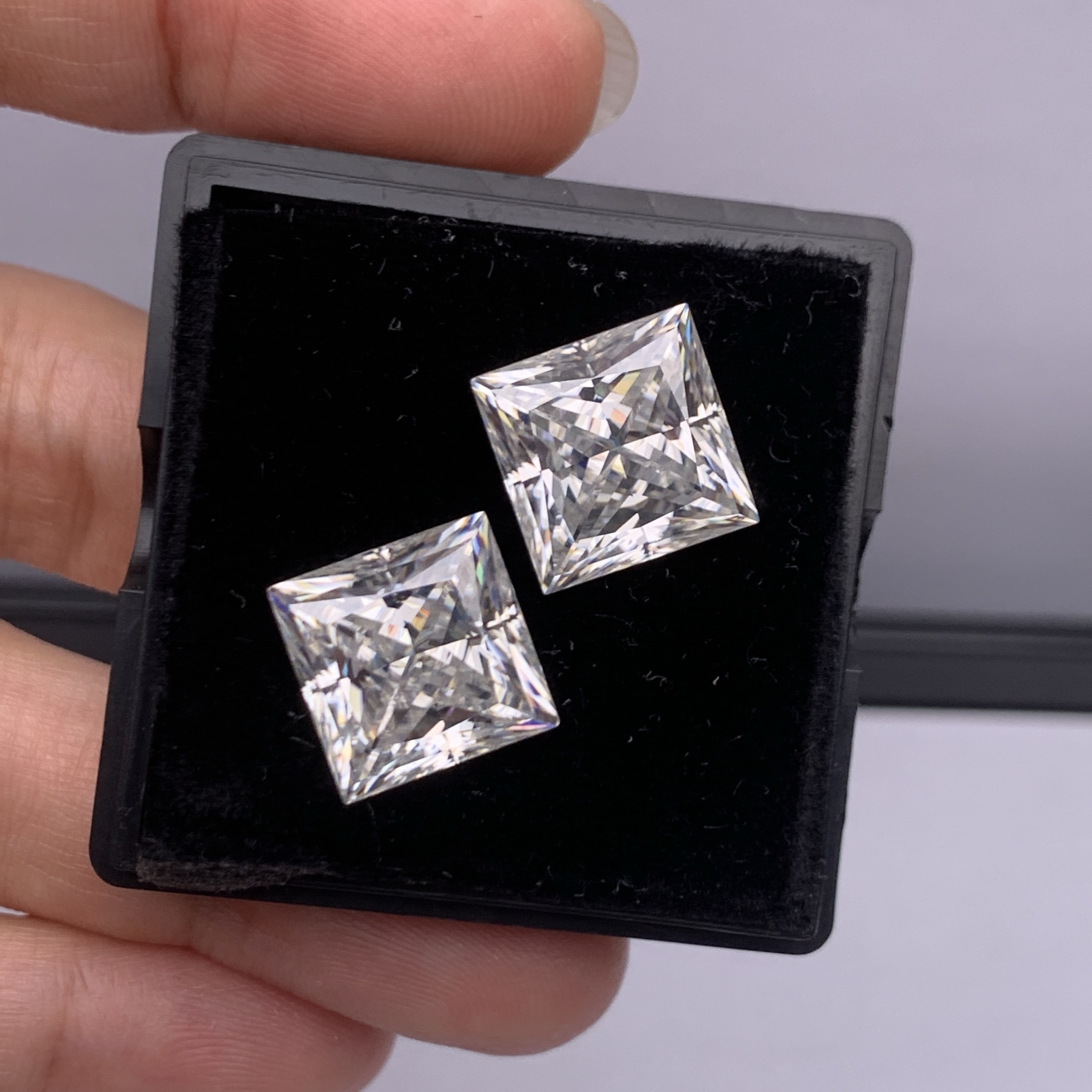 Full Size Rare Princess Cut Moissanite Loose Stone GRA Certified Synthetic Gems 1ct-10ct D Color VVS1 Loose Beads for Women's Jewelry Diamond Rin