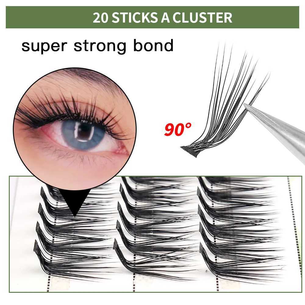 20D L Curl Cluster Eyelash Extensions Natural Soft Individual Lashes Makeup Tools Premade Volume Fans Z250730