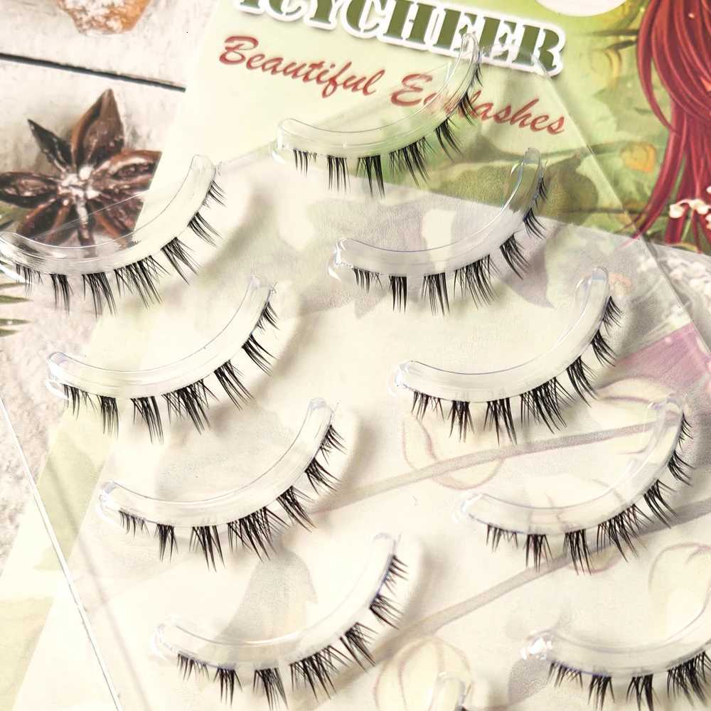 5 Pairs Thick Lower Eyelashes Clear Band Under Eye Lashes Soft Lower Eyelash Handmade Manga Bottom Lashes Makeup Tools Z250730