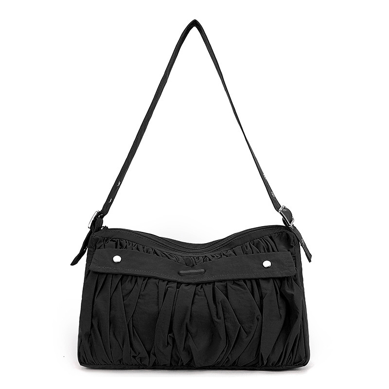 Colorful Fox Japanese and Korean Women's Lazy Style Pleated Single Shoulder Casual Versatile Commuting Large Capacity Underarm Bag ddmymoon