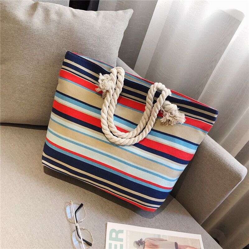 2025 New Canvas Women's Shoulder Handbag Simple Versatile Large Capacity Jute Shopping Beach Bag