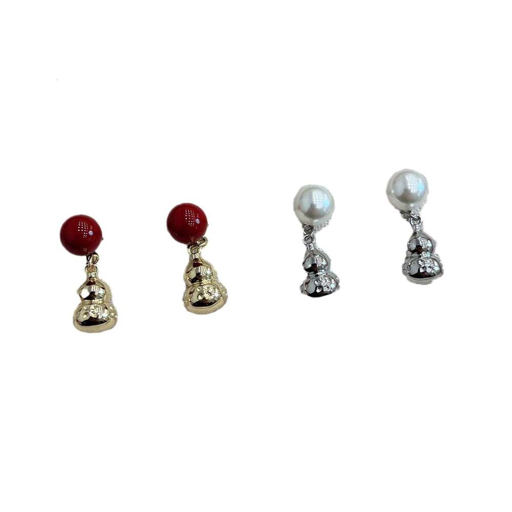 Cool Feeling Gourd Pearl New Chinese Style Niche Exquisite Unique Design Artistic Temperament Earrings d8e