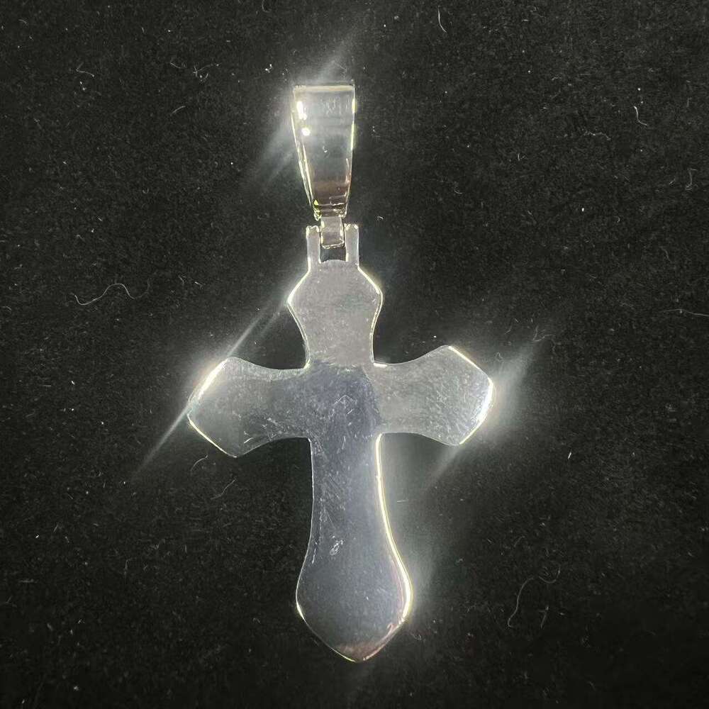 Zirconia Cross Pendant Fashion Classic Style Versatile Braided Chain Necklace