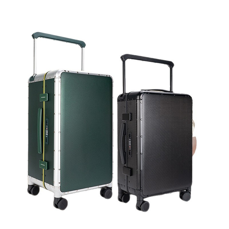 Premium Carbon Fiber Luggage Compartment for Women - Aluminum Frame Suitcase with Universal Wheels
