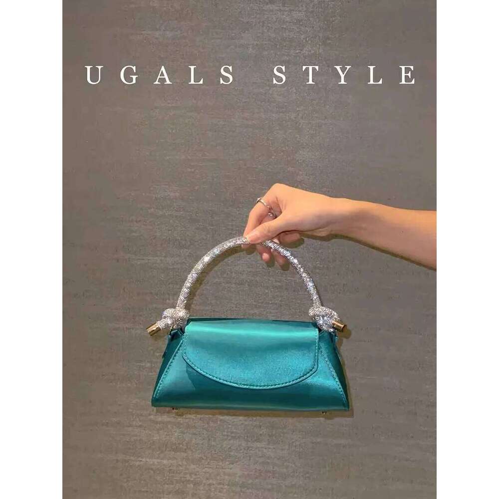 Fashion Women's Handbag Satin Square Glitter Shiny Dia Handle Evening Wedding Party Clutch Purse Shoulder Bag