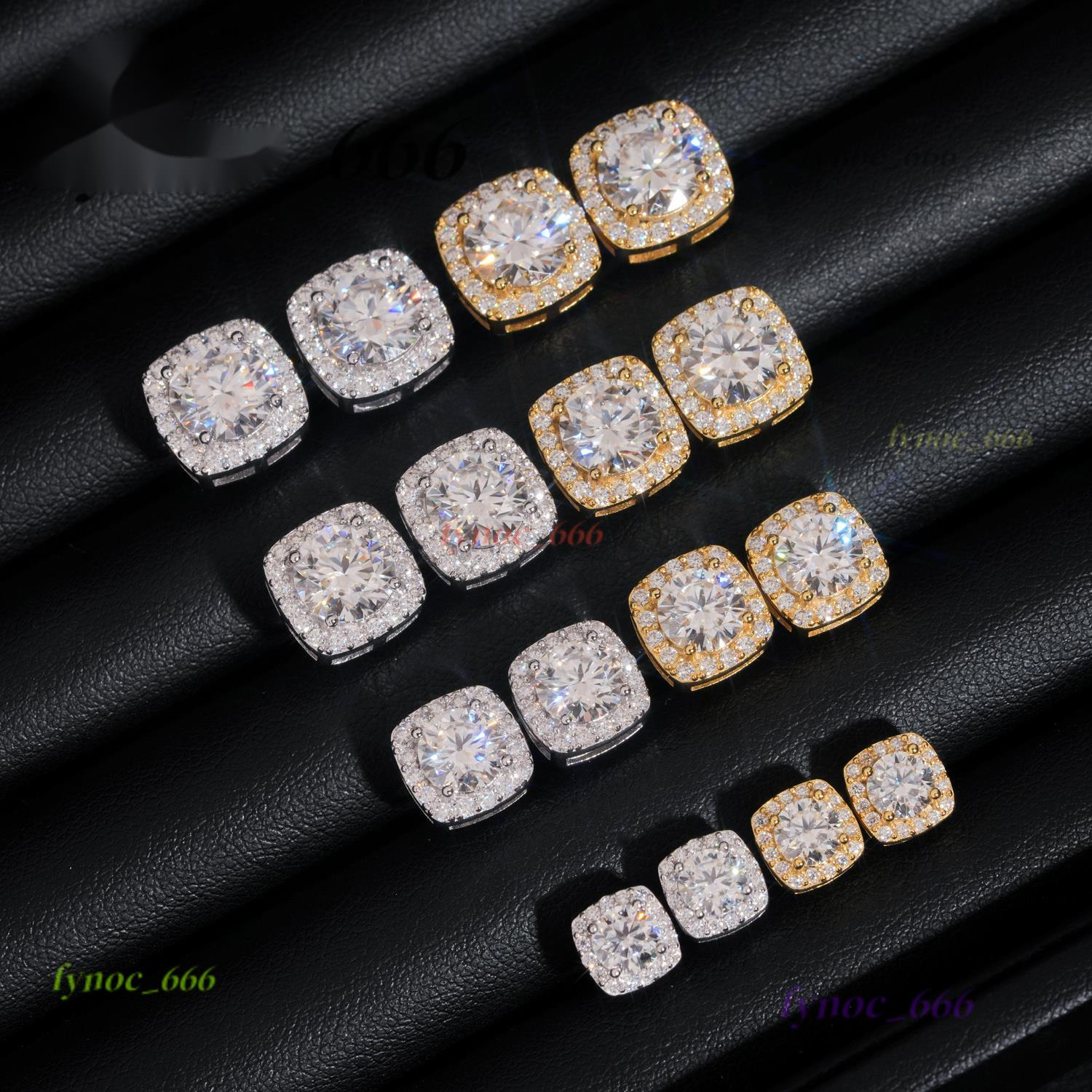 Hip Hop Jewelry Cluster Stud Earring 925 Sterling Silver VVS Moissanite Fully Iced Out Stud Earring