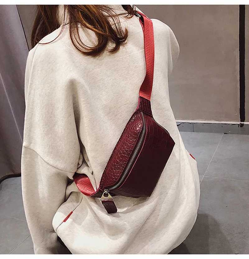 Womens Waist Bag Leather Fanny Pack Zipper Crocodile Skin Chest Pack Large Capacity Banana Bags Fashion Female Belt Bag Wallet R250729