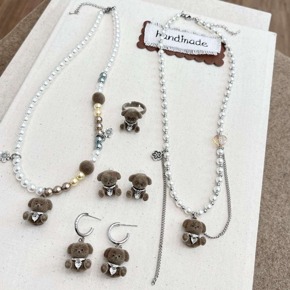 Autumn Winter Dog Pendant Necklace for Women 2024 New Trendy Cute Versatile Sweater Long Cartoon Hoodie Chain Accessories bcc