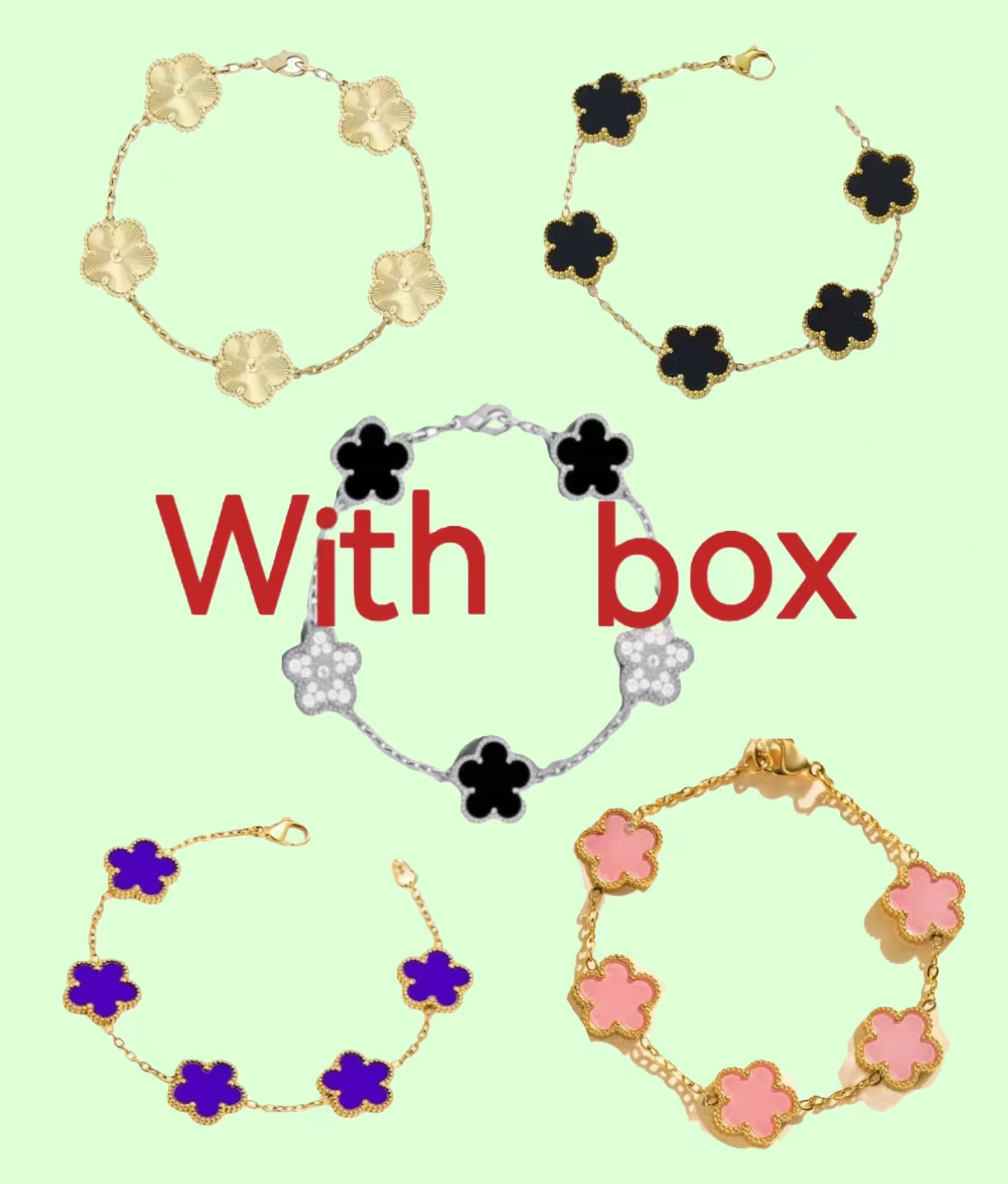 With box clover bracelet designer jewelry bracelet 18K Gold Plated Stainless Steel Gift for Mothers and Couples designer bracelet luxury jewelry bracelets