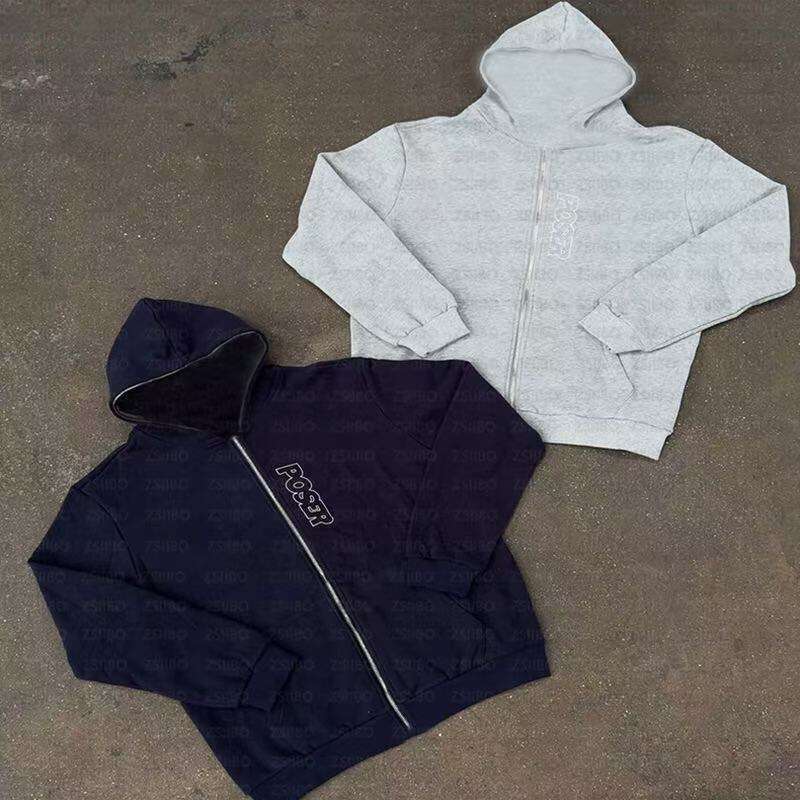 2025 Harajuku Y2K Starlight POSER Print Autumn Short Zipper Hooded Sports Cardigan Long Sleeve Jacket