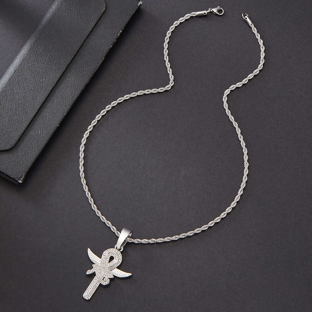 New Product Personalized Creative Alloy Full Dia Cross Eye of Horus Hip Hop Style Necklace