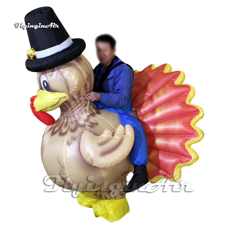 Funny Wearable Giant Inflatable Turkey Costume Blow Up Cartoon Animal Mascot Suit For Event