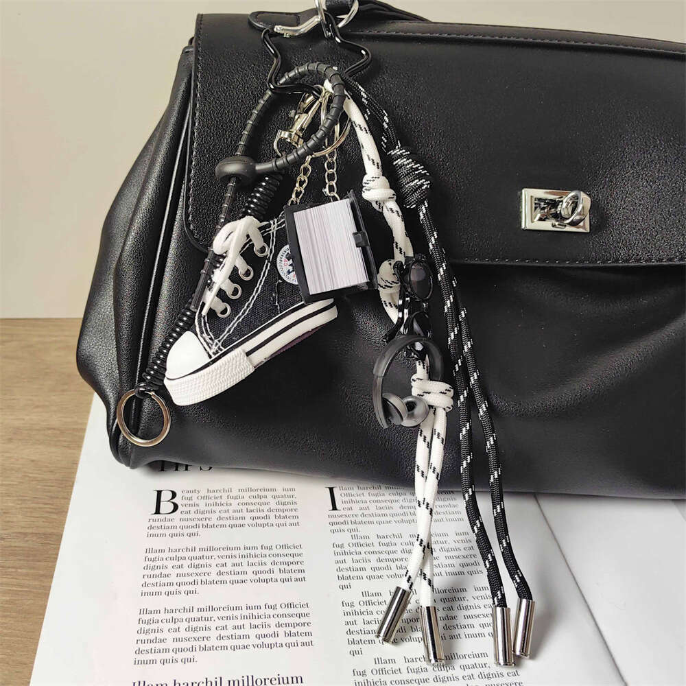 INS Canvas Shoe Keychain Bible Book Woven Strap Unisex Bag Pendant
