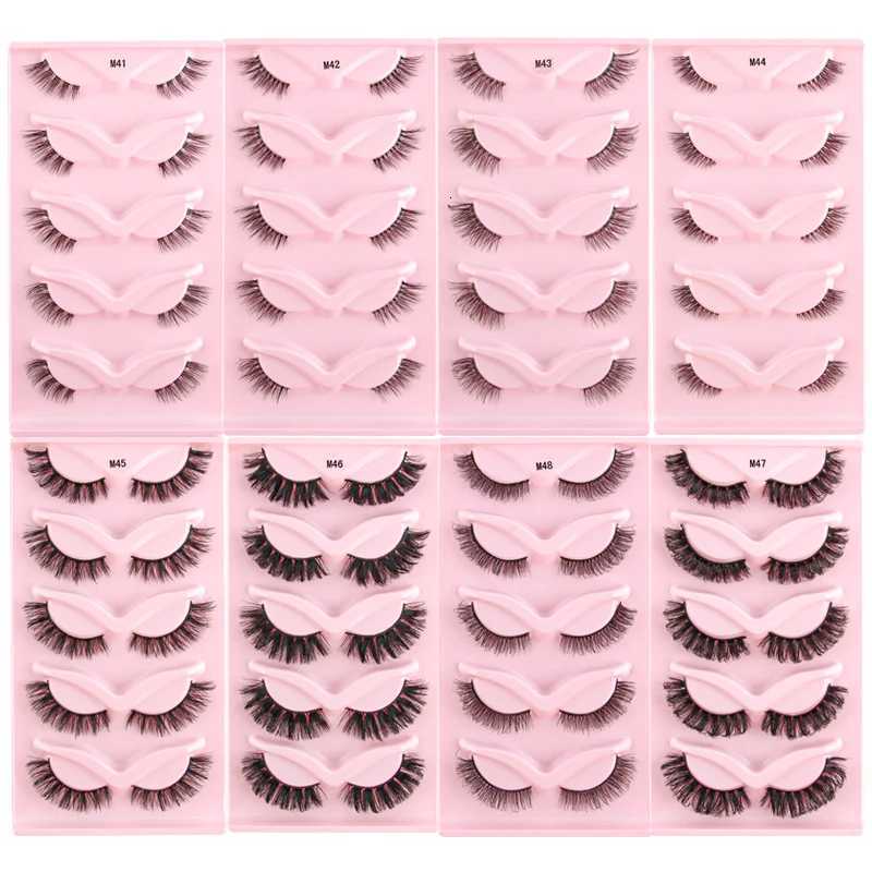 3/5 Pairs Half Lashes Cat Eye Natural Long Full Strip Lashes Makeup Tools Extension Faux Eyelashes False Eyelashes Z250730