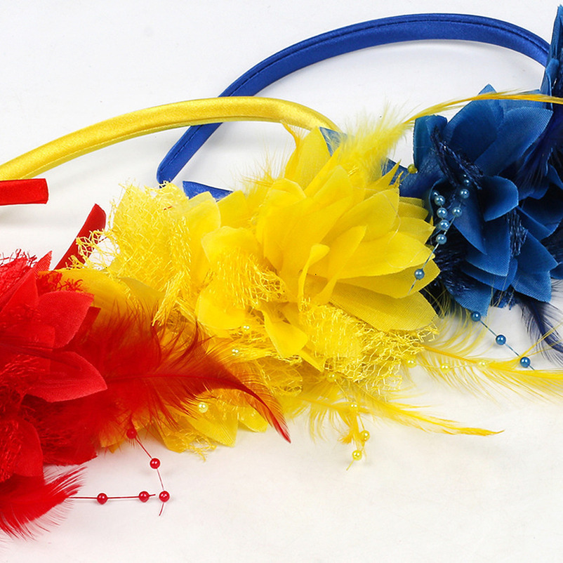 Carnival Flower Party Gathering Performance Feather Headband Bride Hair Accessories