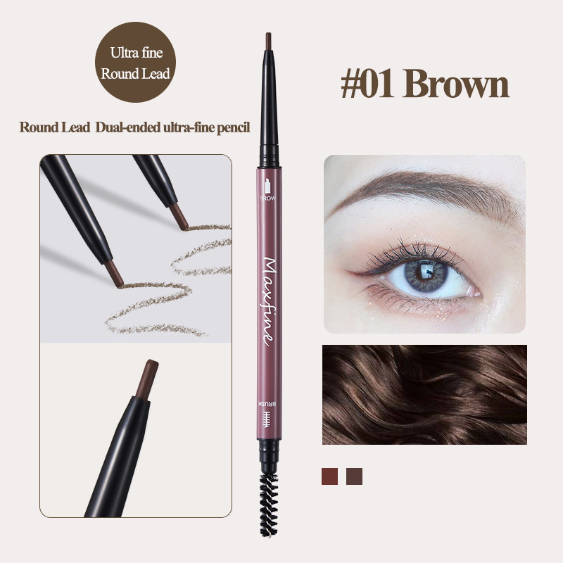 Ultra Fine Triangle Eyebrow Pencil 6 Color Precise Brow Definer Long Lasting Waterproof Cool Brown Eyebow Makeup Double Head Eyebrow Pencil Brush Wate