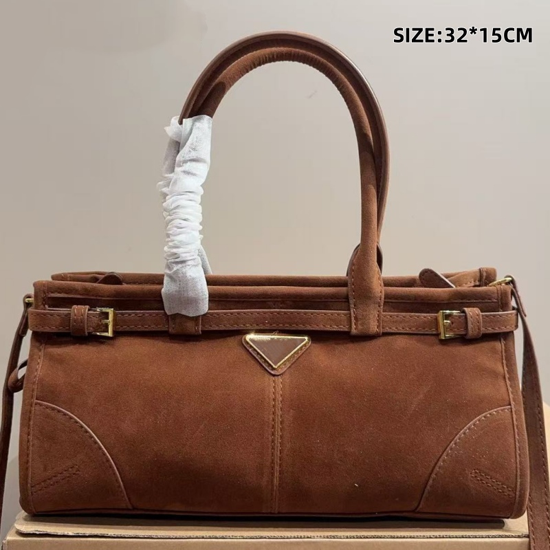Fashionable long handled design suede tote bag light luxury trendy shoulder bag crossbody bags