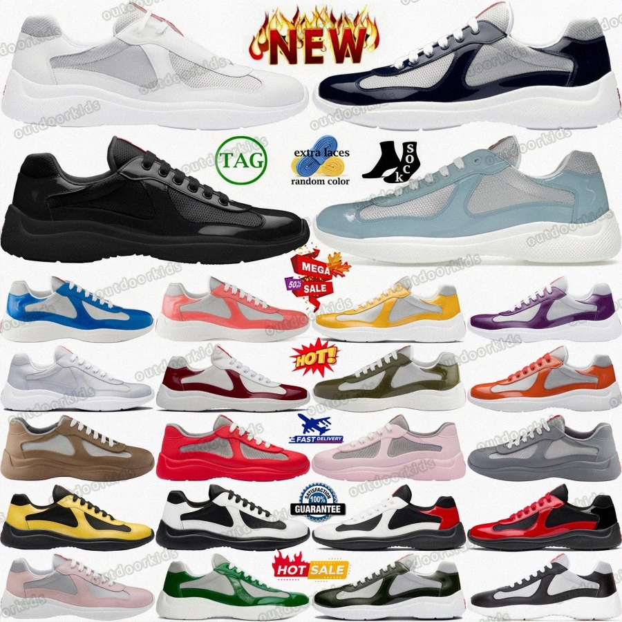 Designer Cups Sneakers Shoes Americas Cup Sneaker shoe Black Royal Blue Grey Mango Silver Red men women Gold Tech Fabric mens womensI9dl#