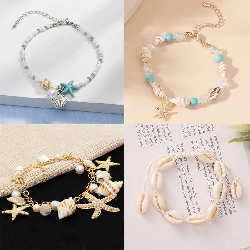 Bohemian Summer Beach Ocean Style Starfish Beaded Women Vacation Shell Bracelet