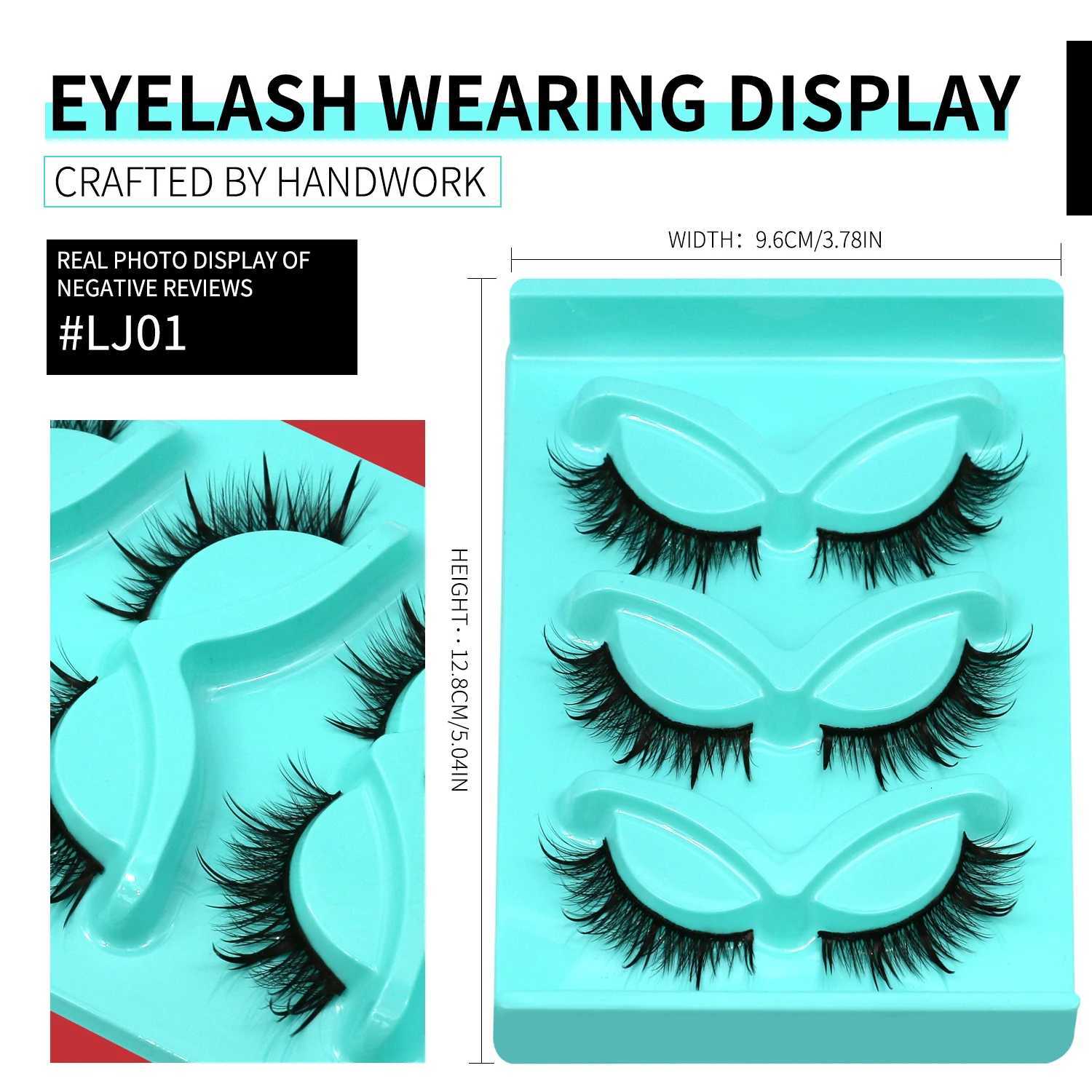 3 Pairs of False Eyelashes Wet Manga Lashes Fluffy Thick Soft Natural Long 3D Faux Mink Lashes Full Strip Lashes Makeup Z250730