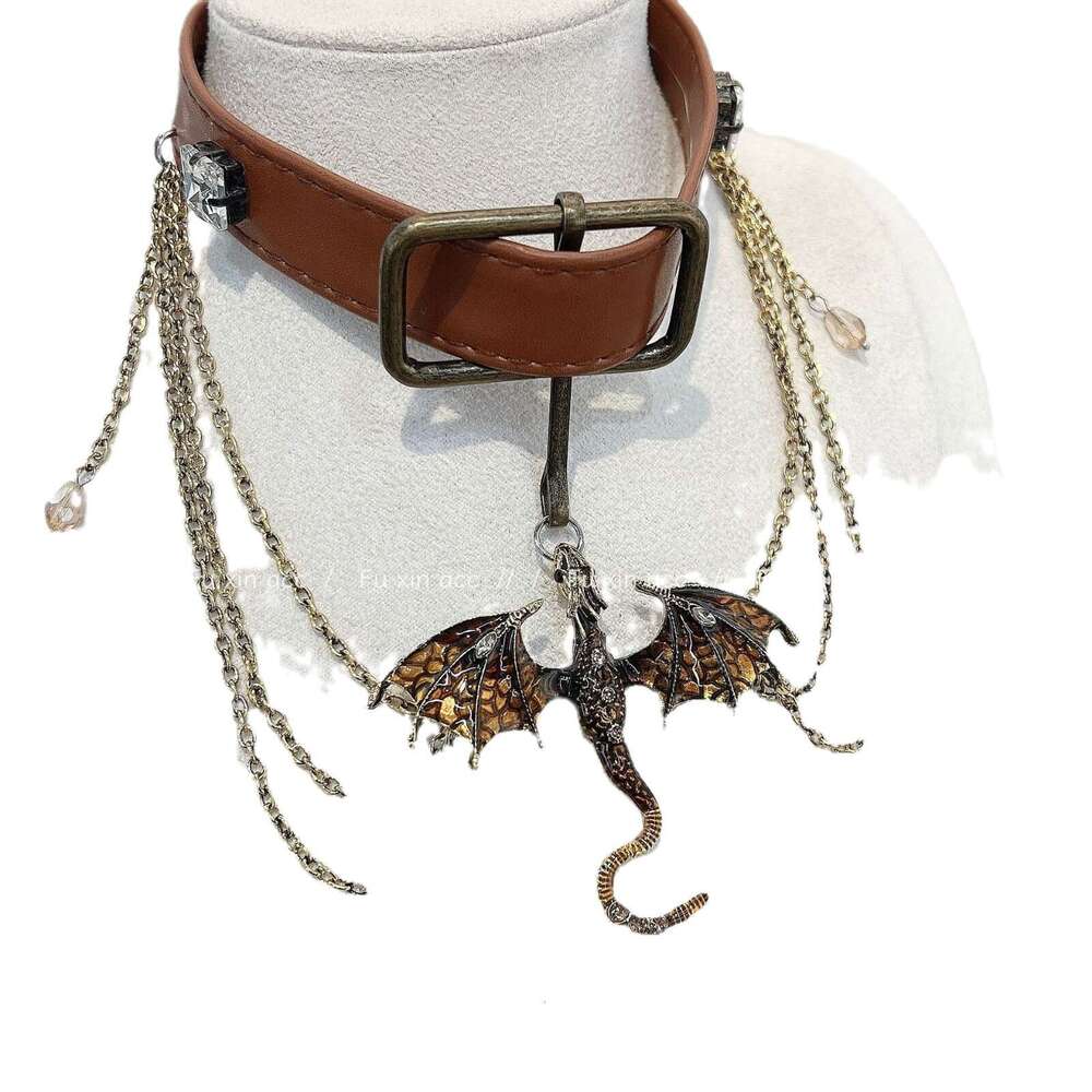 Feng Gong Heavy Industry Flying Dragon Tassel Necklace for Women 2024 New High-end Collarbone Chain Choker 074