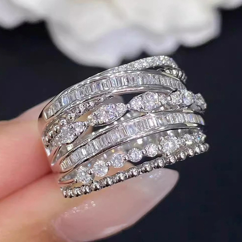 Choucong Handmade Gorgeous Luxury Jewelry 925 Sterling Silver Fill Princess Cut White Topaz CZ Diamond Gemstones Geometry Party Promise Women Engageme