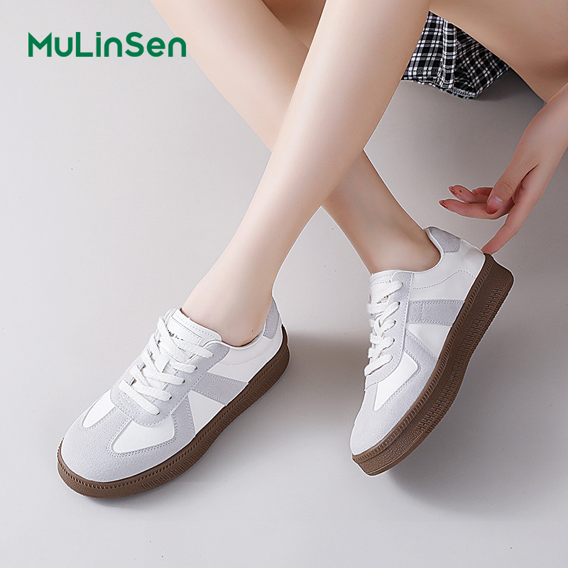 Mulinsen flat-soled Korean-style cool German training shoes for women 2025 spring and autumn new thick-soled height-enhancing versatile casual sneaker
