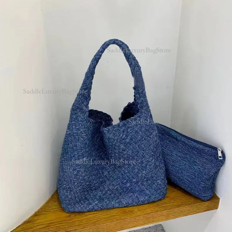Fashion Women's Snowflake Denim Bag Free Shipping Designer Large Capacity Woven Handbag Luxurious Tie Dye Tote Bag Mother Child Package New Casua