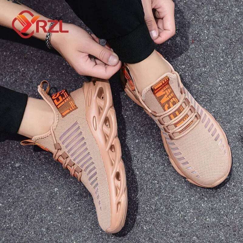 YRZL Comfortable Womoen Breathable Couple Running Mesh Tenis Sport Shoes Size 36-46 Waling Sneakers Men